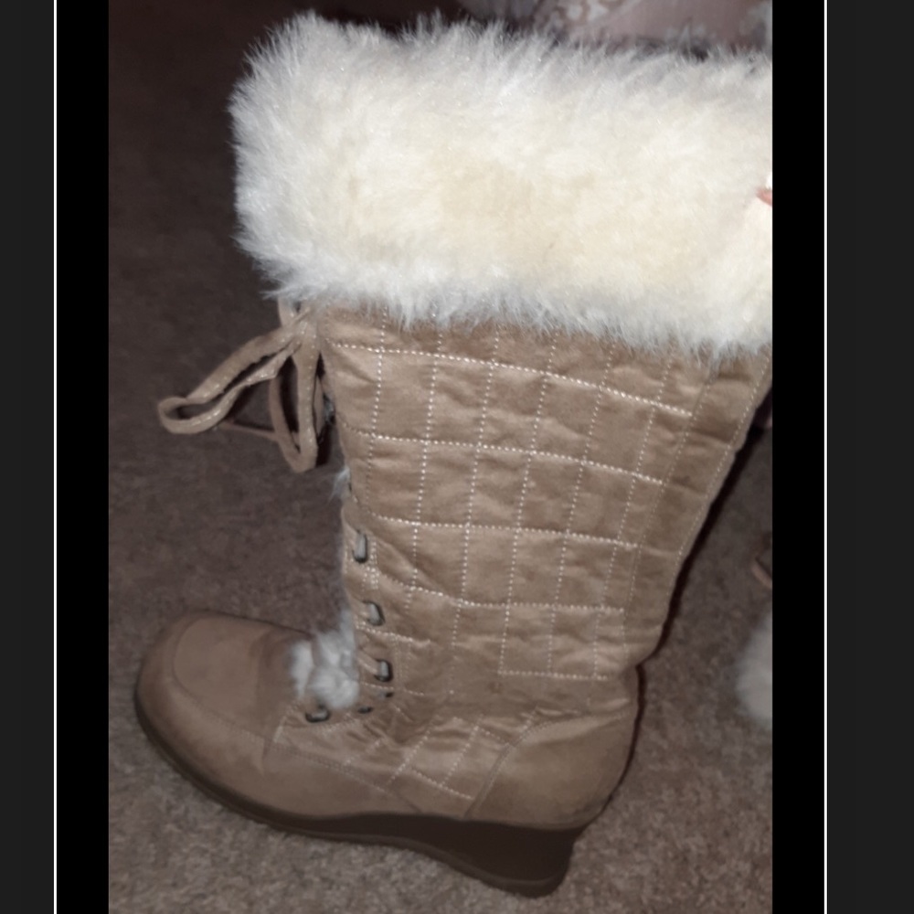 winter boots with fur and wedge
